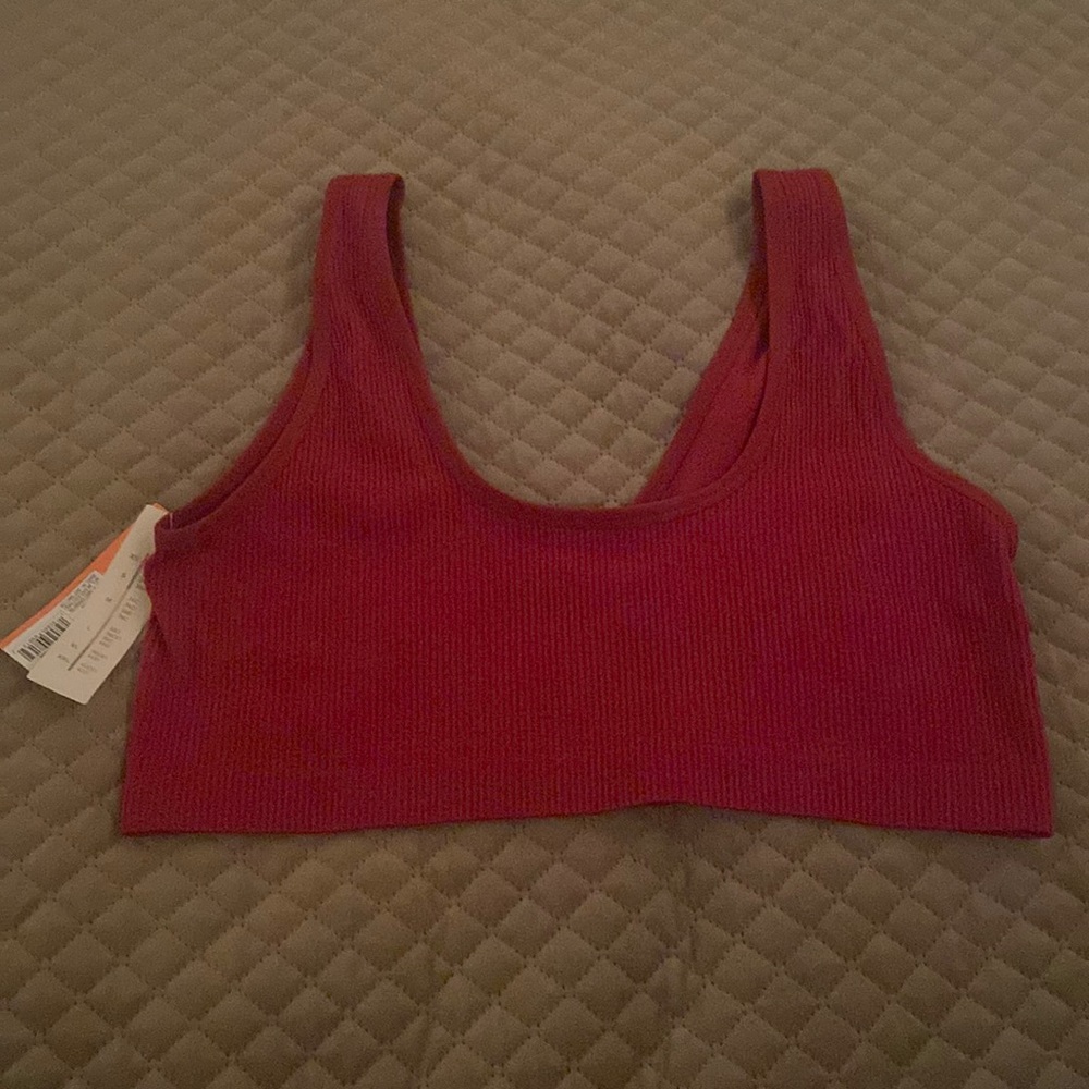Ribbed Red Cropped Tank Top Colsie‎